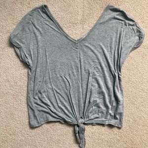 Grey front tie tshirt